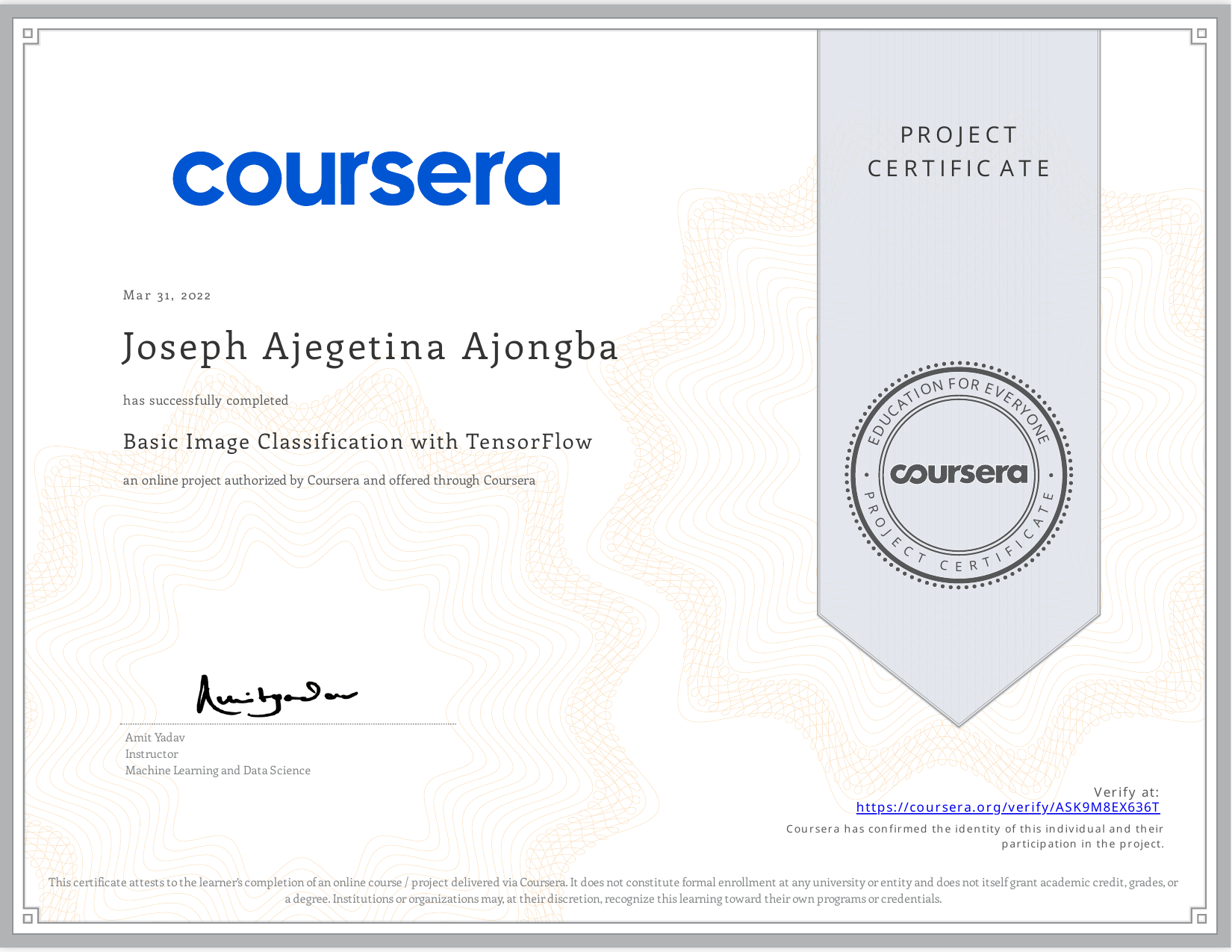 Basic Image Classification With Tensorflow