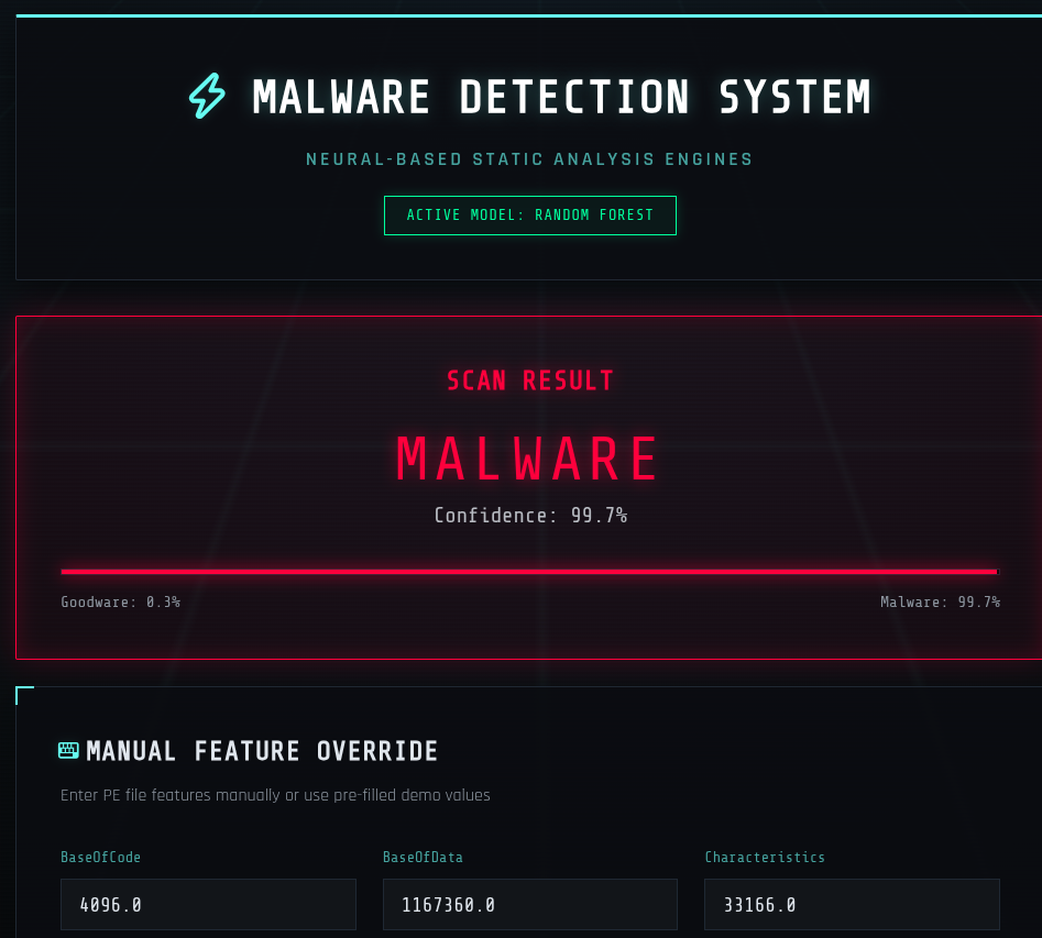 Neural-Based Static Malware Analysis Engine screenshot