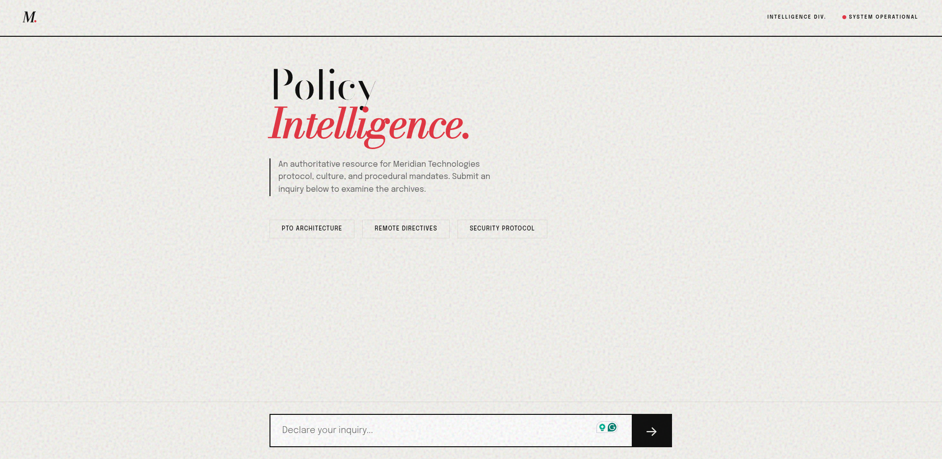 Meridian Policy Intelligence screenshot